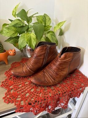 PIKOLINOS Brown Leather Ankle Booties 37